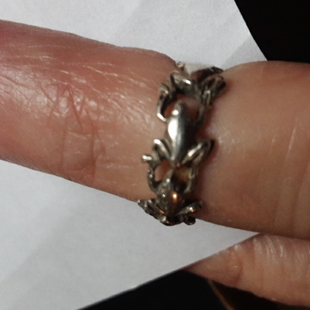 Silver Frog Ring - image 3